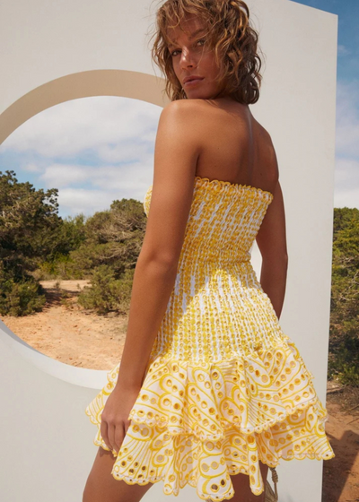 Sukienka Mini Dolly Grecja z Koronką