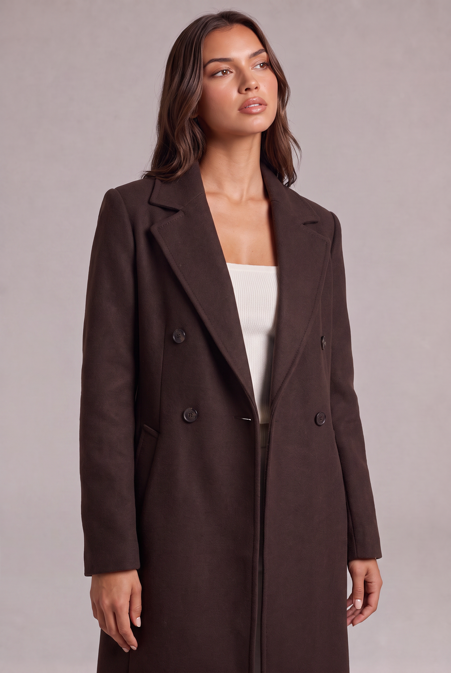 Ines Elegancki Płaszcz Longline