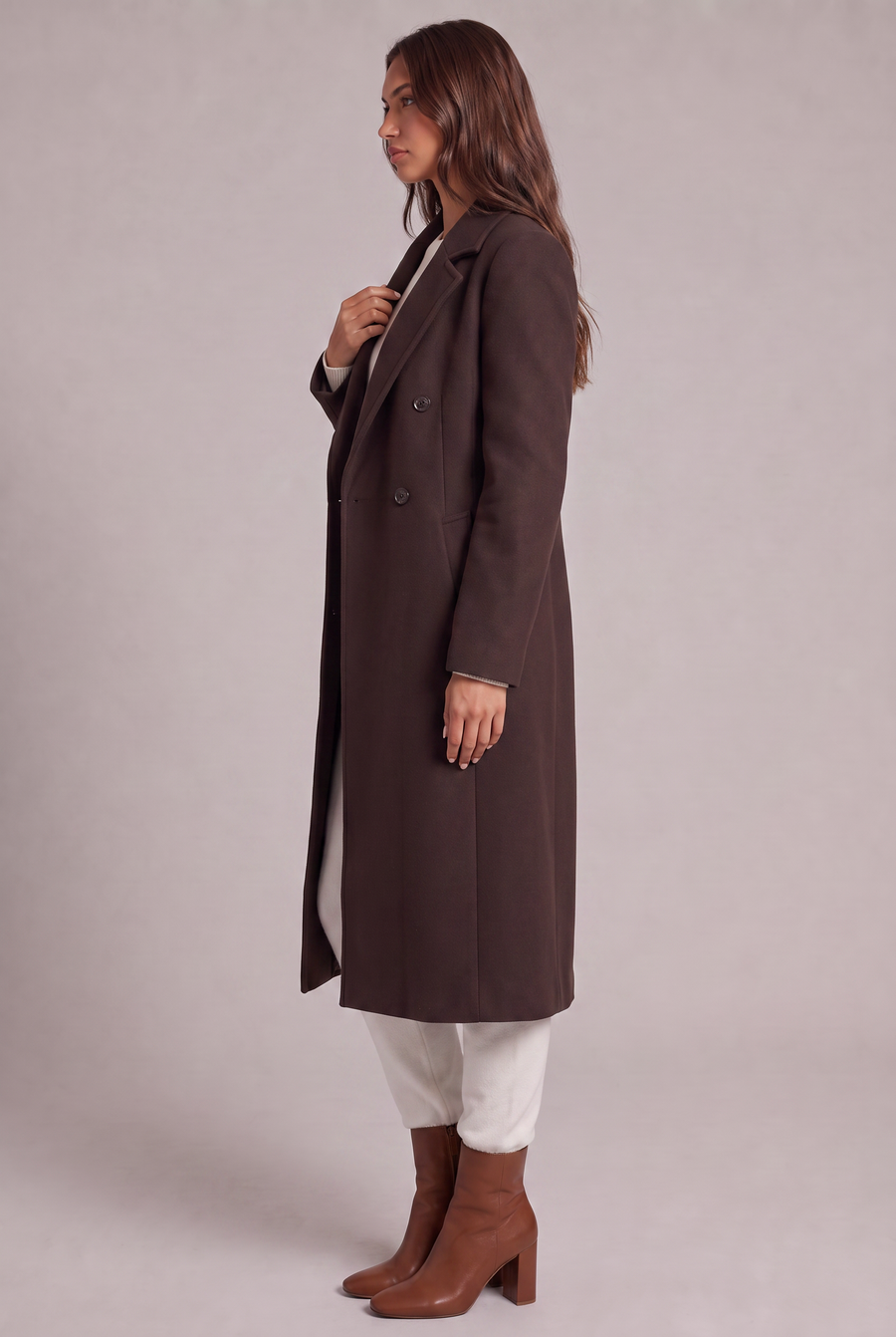 Ines Elegancki Płaszcz Longline