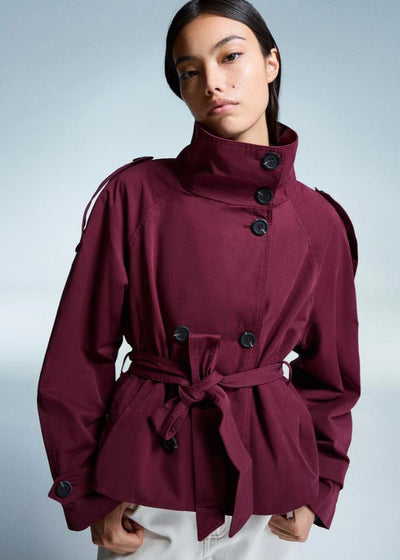 Krótki płaszcz trenczowy