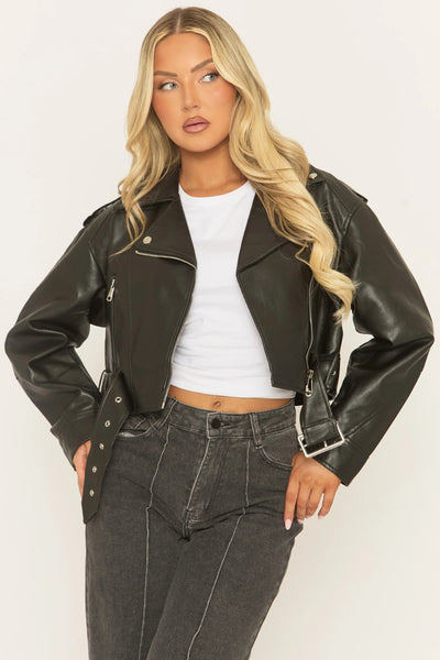 Cropped Biker Jacket