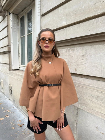 Stylowa Peleryna z Paskiem