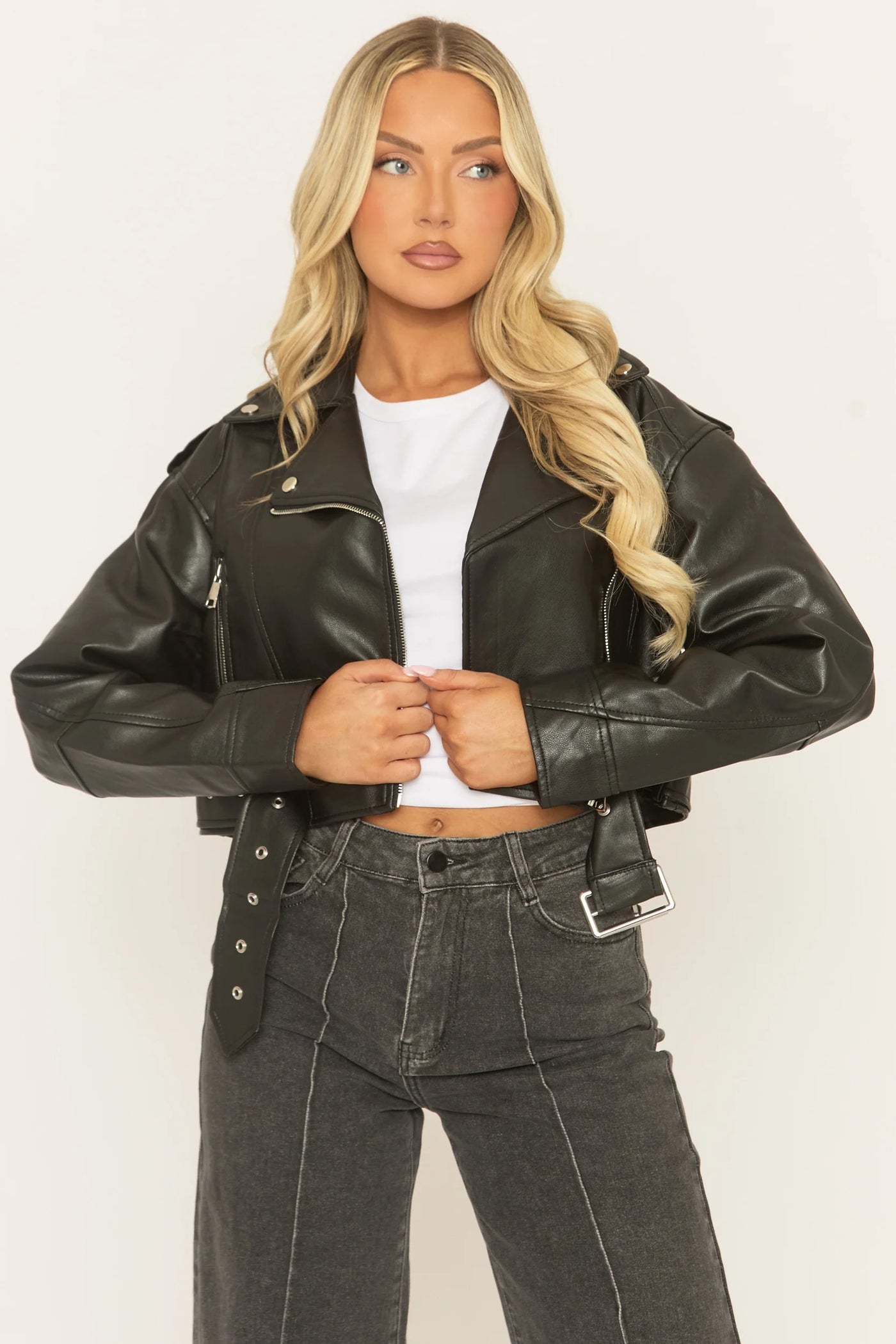 Cropped Biker Jacket