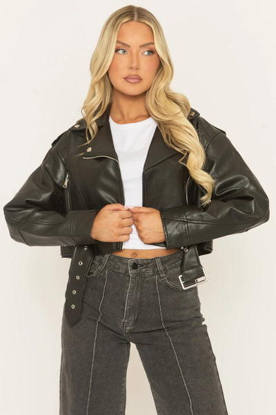Cropped Biker Jacket