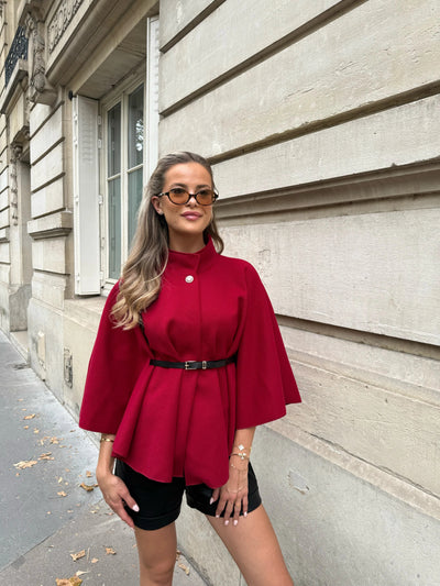 Stylowa Peleryna z Paskiem