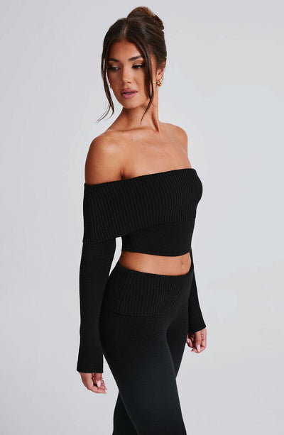 Portia Knit Top – Czarny