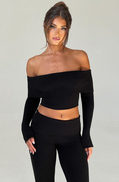 Portia Knit Top – Czarny